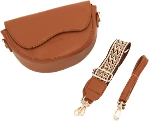 Modern Chic Crossbody Bags for Women - Ellis Convertible Crossbody Purse, Vegan Leather Shoulder Bag with Two Straps