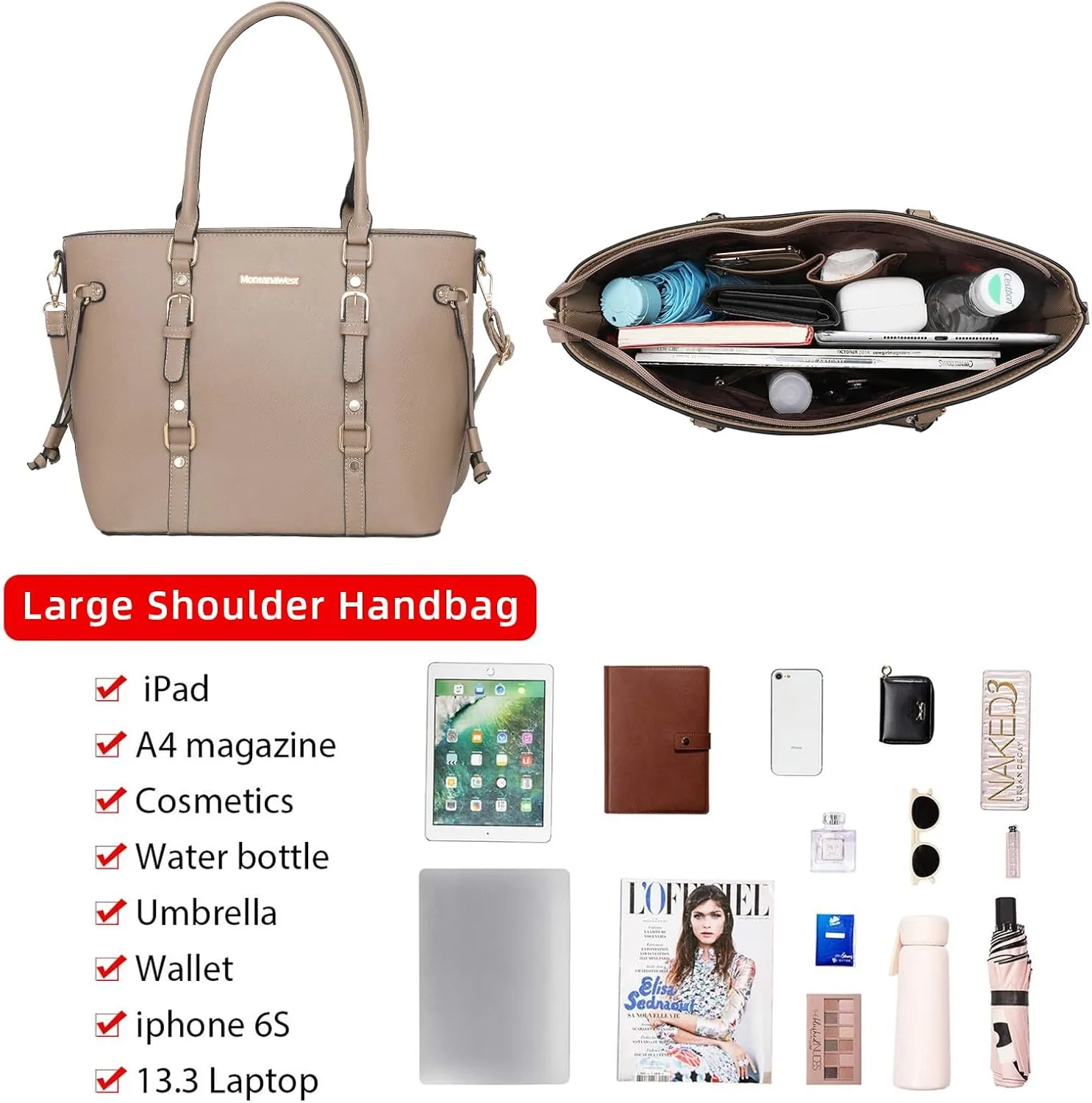 Montana West 3PCS Purses for Women Tote Bag and Wallet Set Shoulder Satchel Handbags