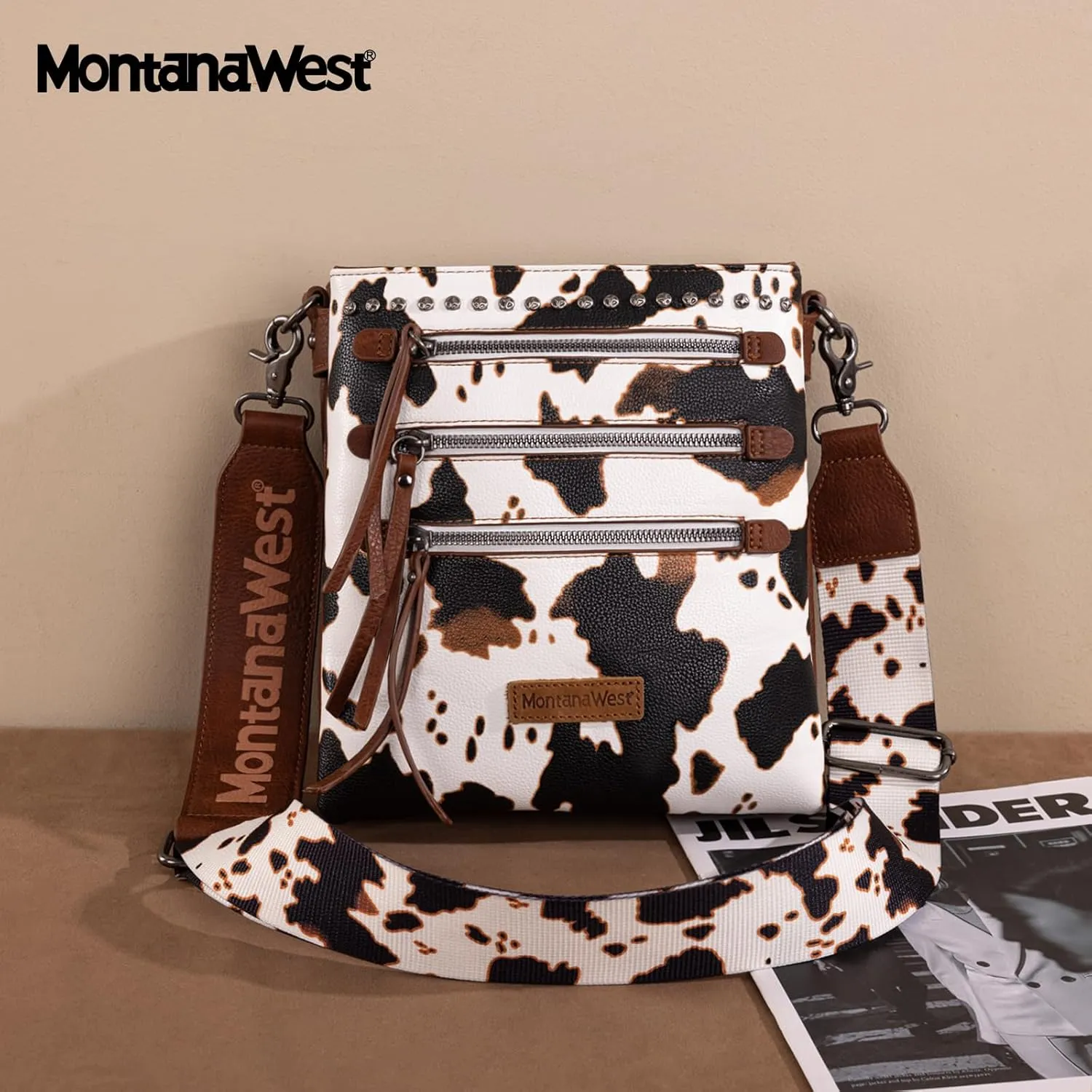 Montana West Crossbody Bags for Women Multi Pocket Cross Body Bag Purses with Guitar Strap