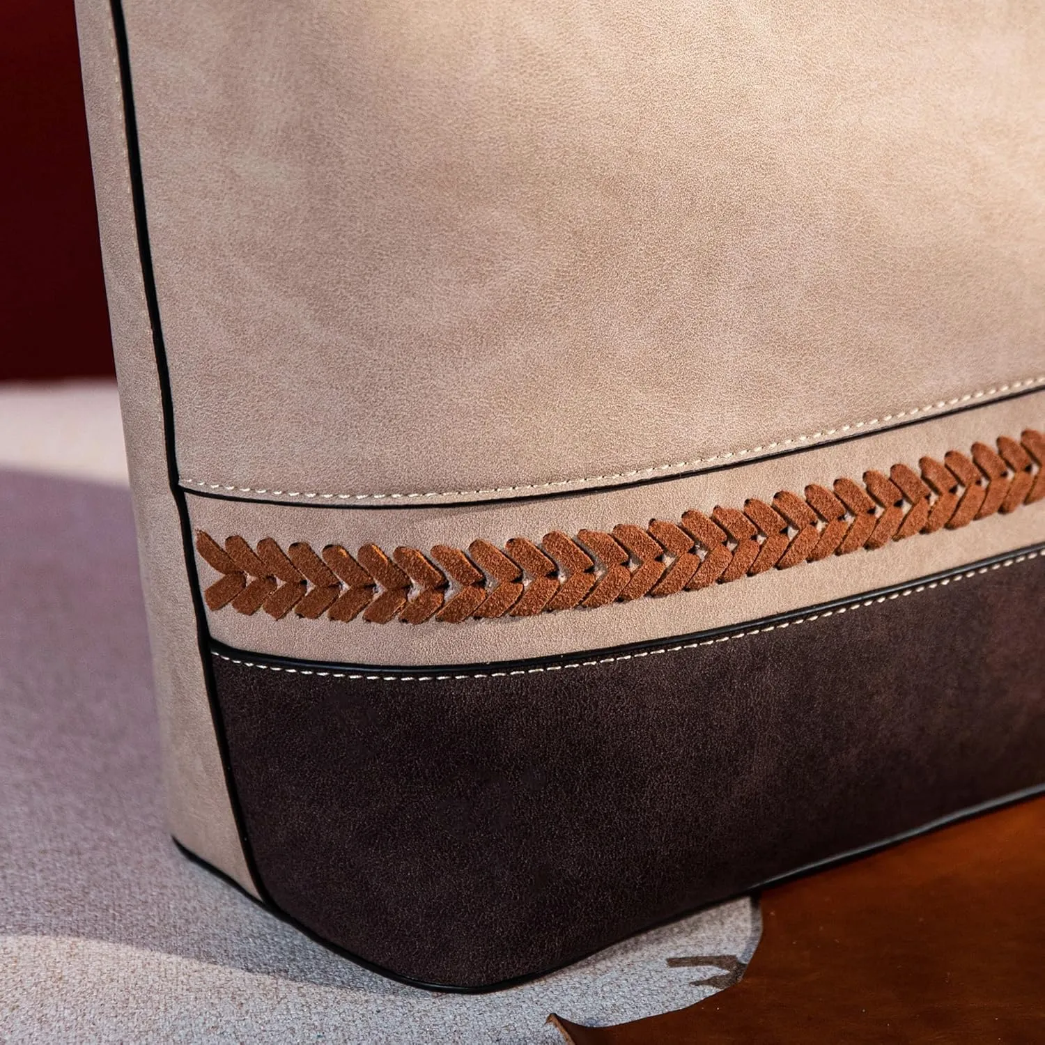 Montana West Woven Tote Bags for Women Medium Purses and Handbags with Concealed Carry Back Zipper Pocket