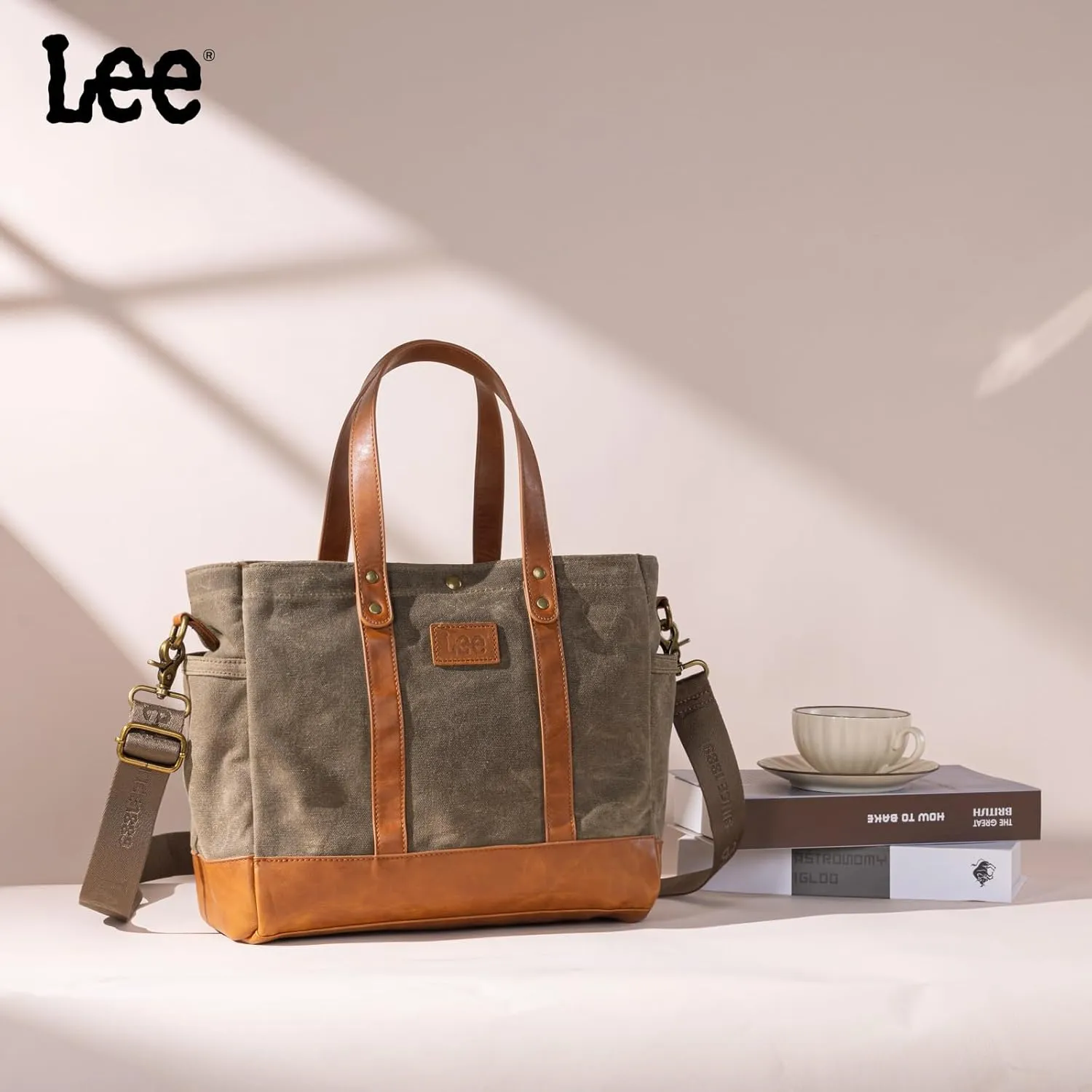 Montana West x Lee Tote Bag for Women Waxed Canvas Shoulder Handbags Crossbody Bag with Adjustable Strap