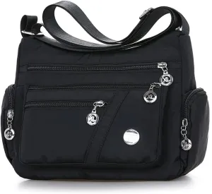 Mudono Crossbody Bag for Women Nylon Shoulder Purse Roomy Large Capacity Travel Purse Lightweight Messenger Satchel