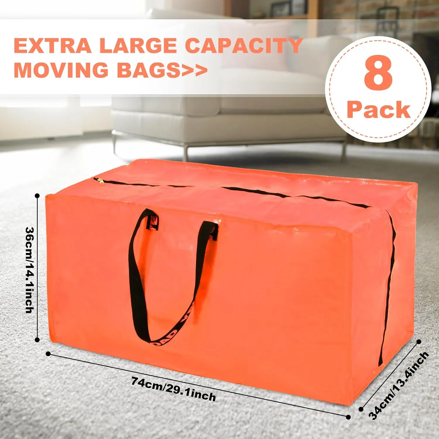 Multi Colors Moving Bags - 20 Pack Extra Large Heavy Duty Storage Bags With Zipper & Reinforce Handles | 29x14x13 Inch Moving Tote Bags Bulk For Clothing, Shoes, Travel