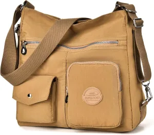 Multipurpose Hobo Purse for Women with Antitheft RFID, Waterproof Nylon Crossbody Bag Shoulder Handbag, Convertible Backpack