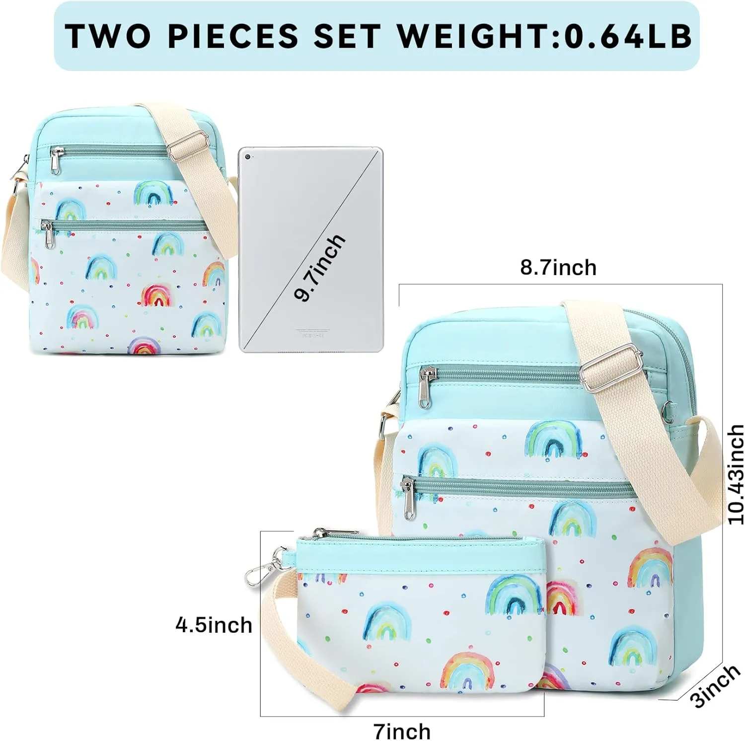 Mygreen Small Crossbody Purse Set for Teen Girls Small Messenger Bags for Kids 9-10 Gifts