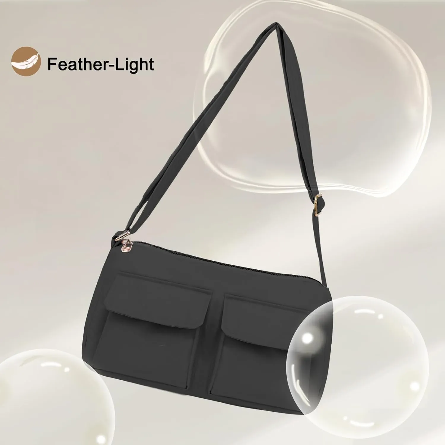 NAARIIAN Shoulder Bag for Women Nylon Waterproof Handbag Small Purse Cute Bag Mini Hobo Tote Clutch with Adjustable Strap
