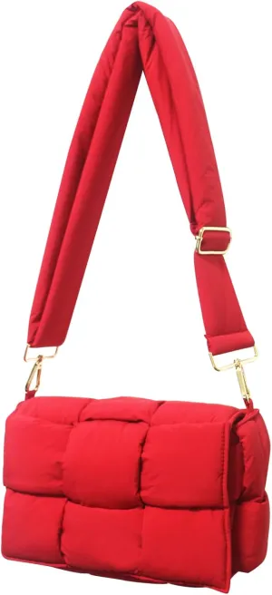 NAARIIAN Shoulder bags for women, Light-weight small puffer purses waterproof, hand-woven puffy bag crossbody handbag