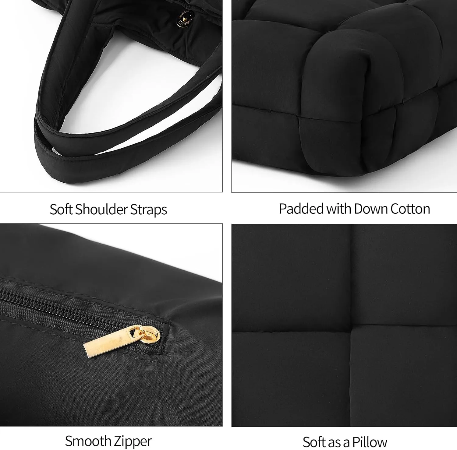 NAARIIAN Shoulder bags for women, Light-weight small puffer purses waterproof, hand-woven puffy bag crossbody handbag