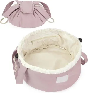 Narwey Barrel Drawstring Makeup Bag Pink Large Cosmetic Bag Make up Bags Toiletry Bag Travel Bags for Toiletries Organizer for Women Gift for Teen Girls (Dusty Rose) (Patent)
