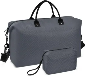 Navy Blue Travel Duffel Bag with Toiletry Bag Weekender Bag for Carry on Sports Gym Bag for Gym Yoga Sports