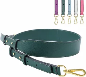 Nefelibata Purse Strap,Leather Purse Straps Replacement Crossbody,Retro Personalized Crossbody Bag Straps with Customized Metal Buckle for Handbag,Shoulder Bags(Christmas Green)