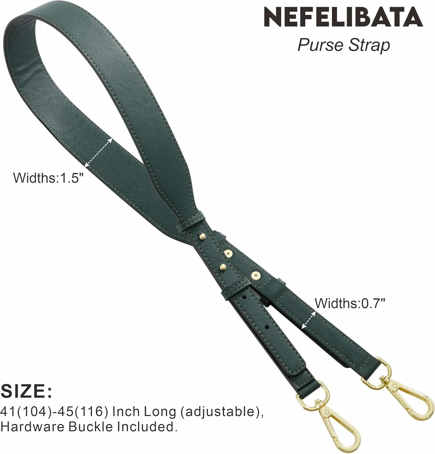 Nefelibata Purse Strap,Leather Purse Straps Replacement Crossbody,Retro Personalized Crossbody Bag Straps with Customized Metal Buckle for Handbag,Shoulder Bags(Christmas Green)