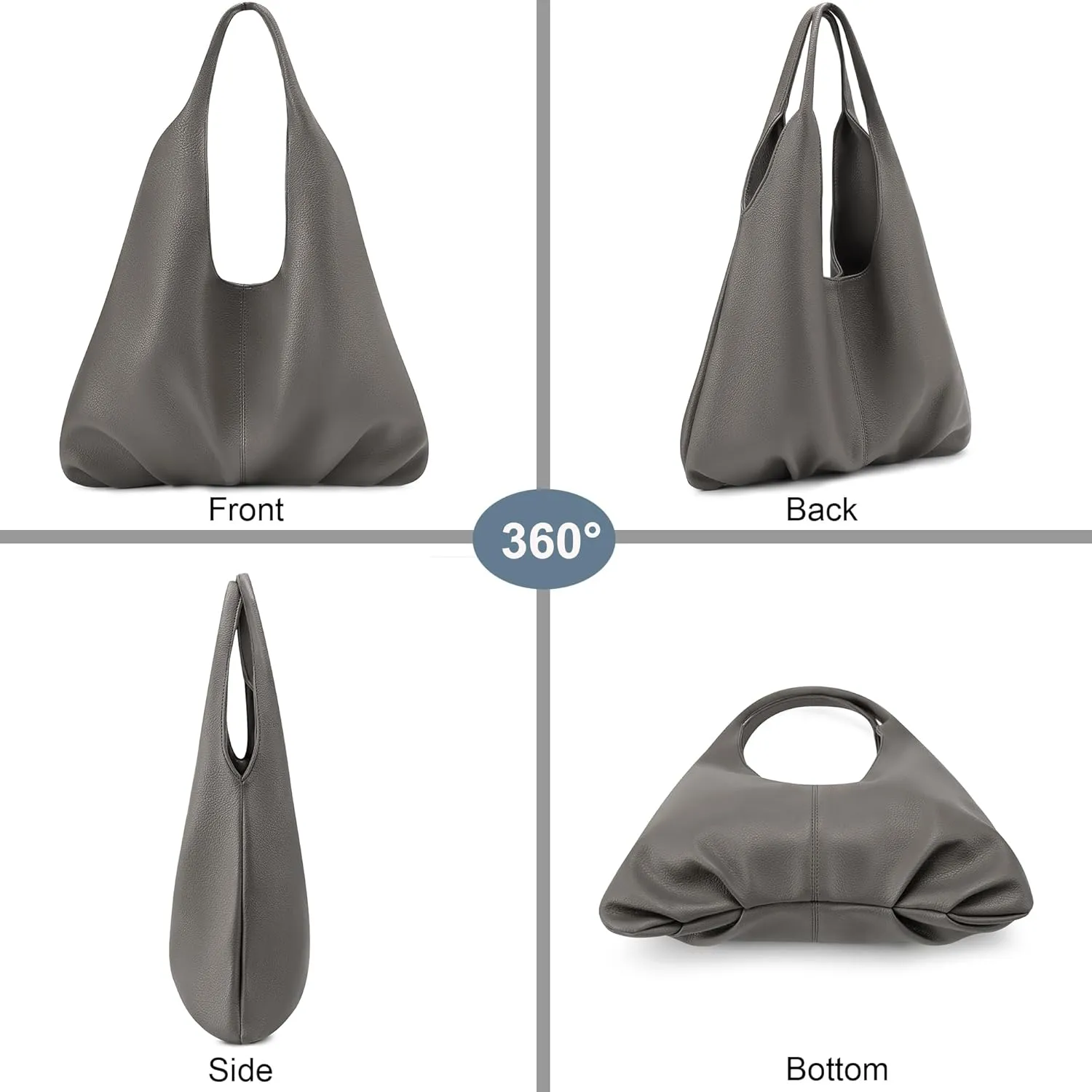 NIUEIMEE ZHOU Hobo Handbags for Women Retro Vegan Leather Shoulder Bags Tote Clutch Purses