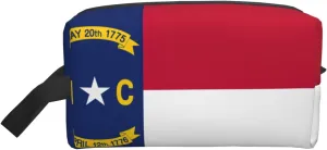 North Carolina state flag Print Travel Essentials Storage Bag Cosmetic Organizer Pouch Large Capacity Zippered