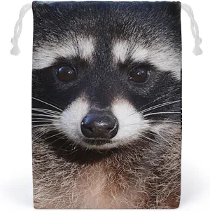 Northern Raccoon's Face Fashion Drawstring Bags Jewelry Party Favor Bag Pouch Coin Purse for Shopping Storage 12 * 18cm