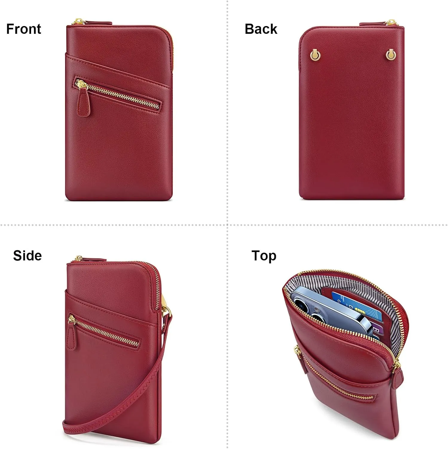 nuoku Small Crossbody Bags for Women Designer Cell Phone Bag Wallet Purses Adjustable Strap