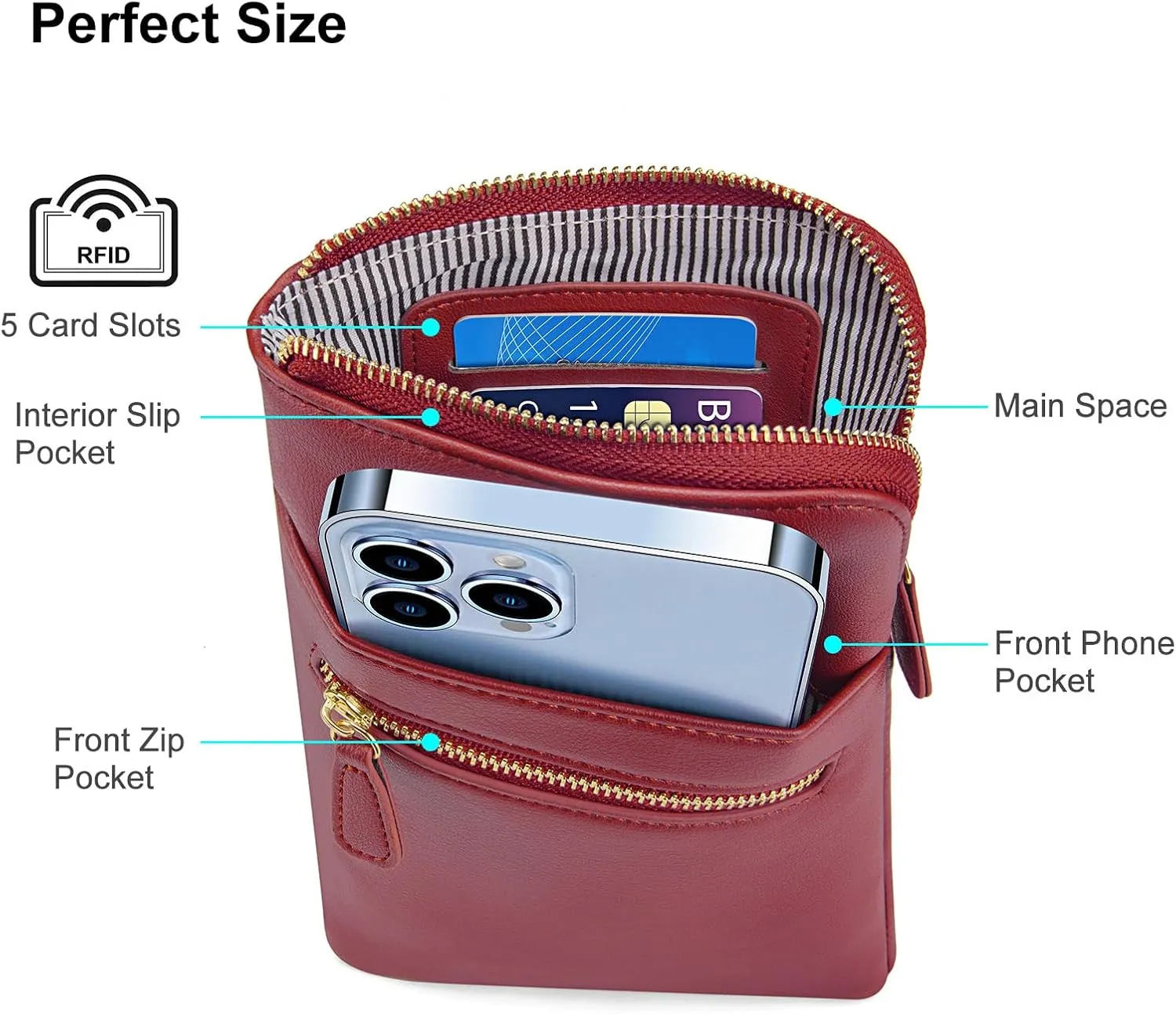 nuoku Small Crossbody Bags for Women Designer Cell Phone Bag Wallet Purses Adjustable Strap