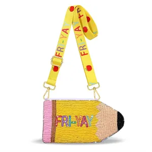 NVENF Teacher Purse for Women Beaded FRI-YAY Pencil Crossbody Purse Back To School Shoulder Bag Teacher Outfits Gifts