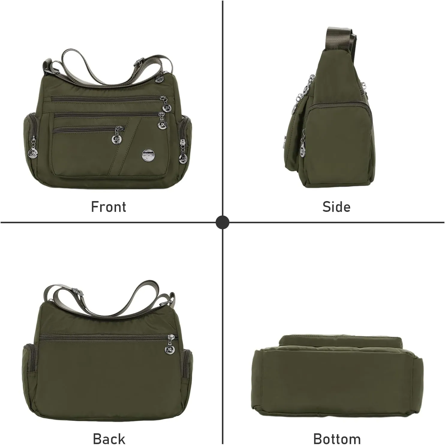 Nylon Crossbody Bags for Women Waterproof Shoulder Bag Ladies Multi Pocket Tote Handbag Travel Messenger Bag
