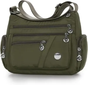 Nylon Crossbody Bags for Women Waterproof Shoulder Bag Ladies Multi Pocket Tote Handbag Travel Messenger Bag