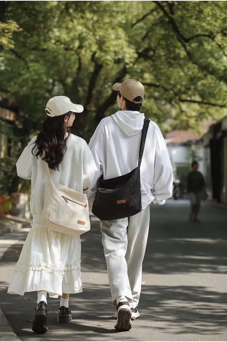 Nylon Hobo Crossbody Bag Water Resistant Lightweight Messenger Bag Work Bags Tote Bag with Zipper for Women and Men