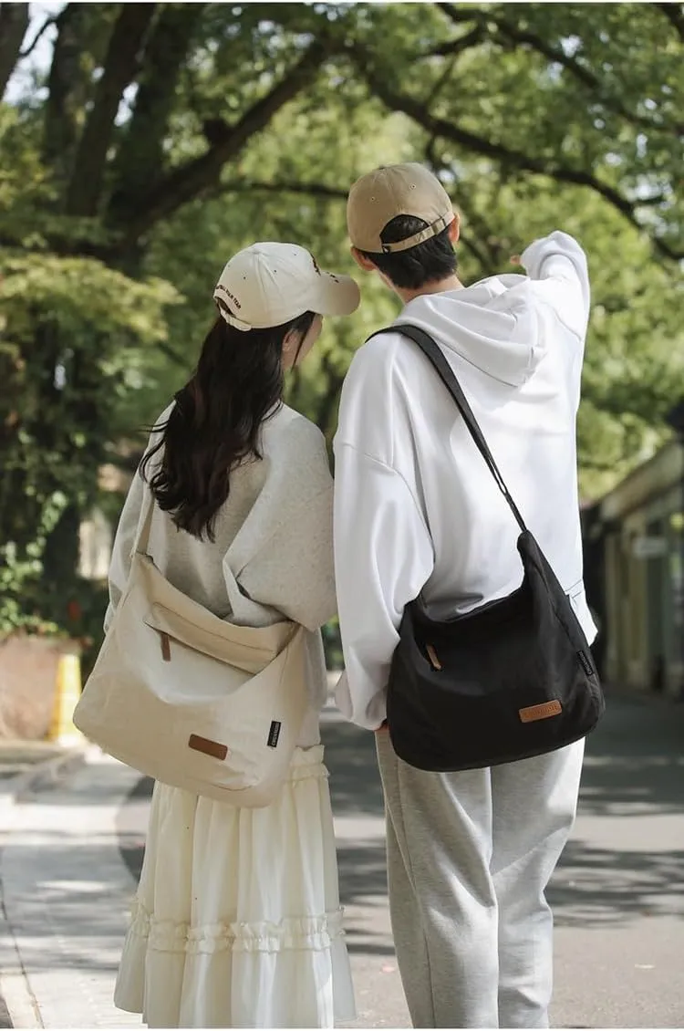 Nylon Hobo Crossbody Bag Water Resistant Lightweight Messenger Bag Work Bags Tote Bag with Zipper for Women and Men