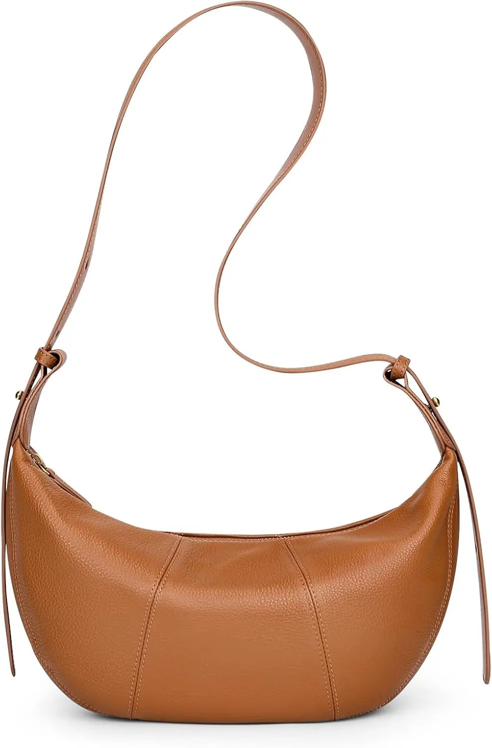 Over Earth Genuine Leather Hobo Bags for Women Crescent Shoulder Purses with Adjustable Strap
