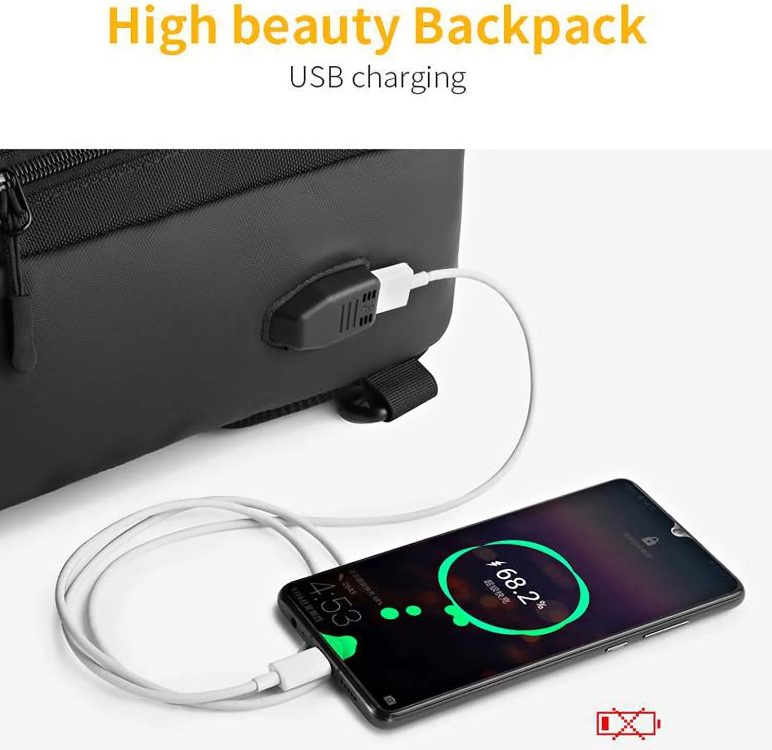 OZUKO Sling Backpack USB Anti-Theft Men'S Chest Bag Casual Shoulder Bag