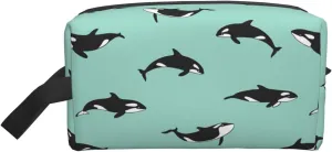 Pacific Ocean whale Print Storage Bags Travel Cosmetic Organizer Bag Large Capacity Zippered Storage Pouch