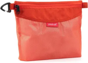pack all Water-resistant Material Zipper Pouch, Mesh Zipper Bags for Storage, Travel, Office (Orange, Medium)