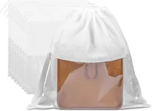 Pack of 10 Dust Cover Storage Bags Drawstring Bags for Handbags Shoulder Bags Purses Shoes Boots (19.6"x19.6")