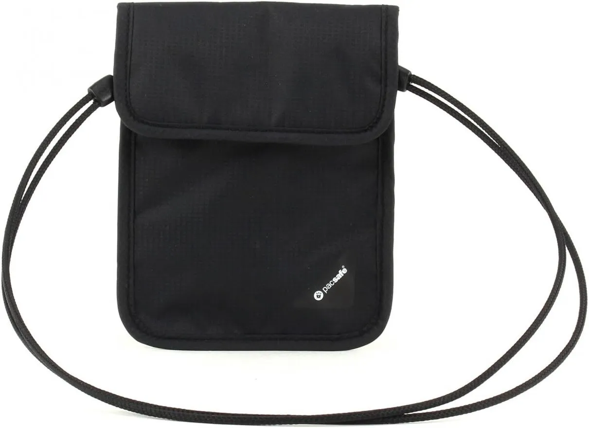 Pacsafe Coversafe X75 Anti-Theft RFID Blocking Neck Pouch, Black