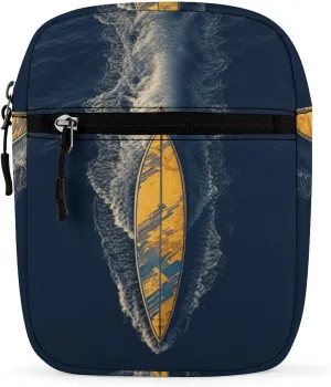 Personalized Small Crossbody Bag Water Resistant Messenger Bags Mini Surfboard Printing SlingBag For Men Women