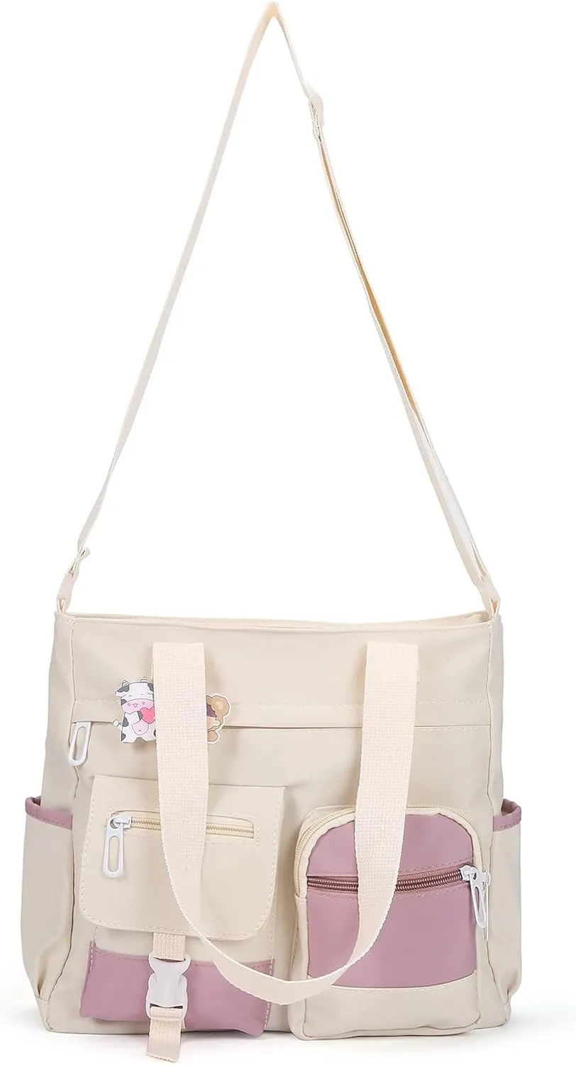 Phaoullzon Crossbody Cute Bag for Teens Kawaii Messenger Purse Nylon Shoulder Tote Bags