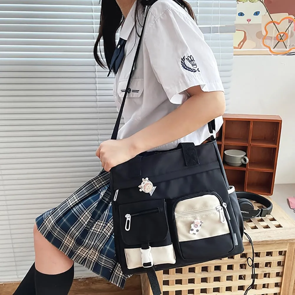 Phaoullzon Crossbody Cute Bag for Teens Kawaii Messenger Purse Nylon Shoulder Tote Bags
