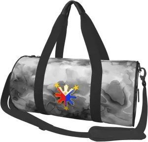 Philippines Pride Star Flag Convertible Garment Bag with Shoulder Strap, Carry on Garment Duffel Bag for Men Women - Rolling Foldable for Travel Luggage Bags (Black)