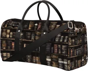 Photo Book Retro Travel Duffel Bag for Women Men Small Sport Gym Bag Waterproof Weekender Overnight Bag Lightweight Carry on bag Foldable Gym Bag for Training Swim Yoga Traveling Handbag