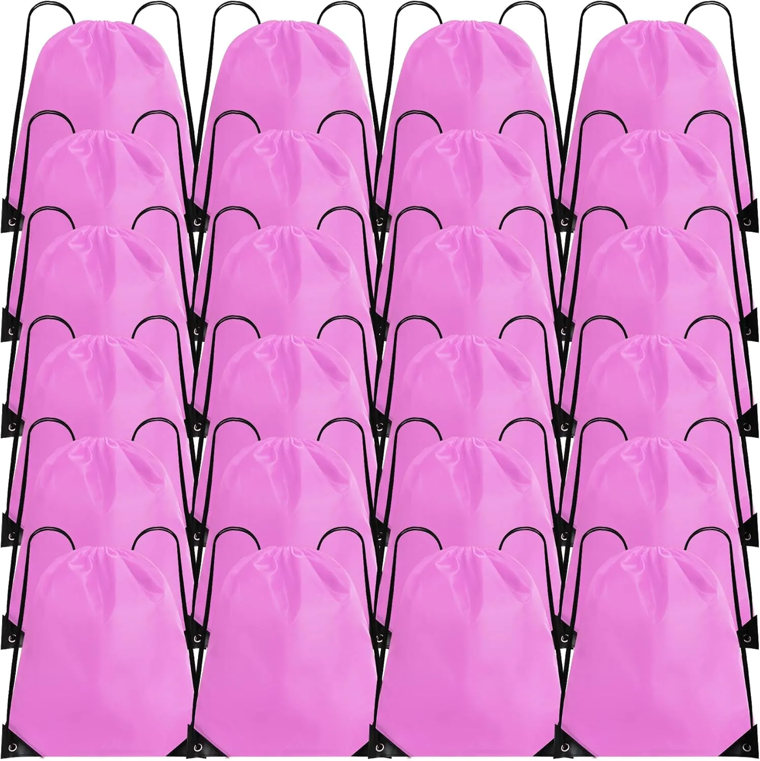 Pink Drawstring Backpacks Drawstring Bags Bulk Cinch Bag Gym Bag String Bags Draw String Bags Pack Sackpack for Women,Men (24pcs)