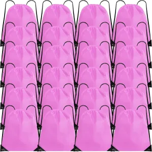 Pink Drawstring Backpacks Drawstring Bags Bulk Cinch Bag Gym Bag String Bags Draw String Bags Pack Sackpack for Women,Men (24pcs)