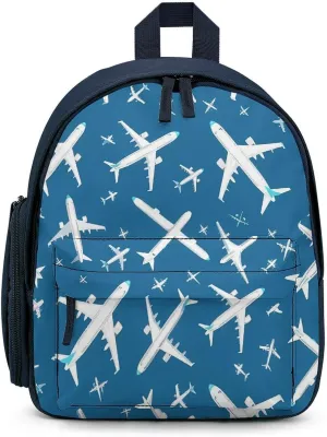 Plane Aircraft Airplane Jet Backpack Cute Mini Laptop Bag Travel Daypacks Adjustable Shoulder Strap Blue-style