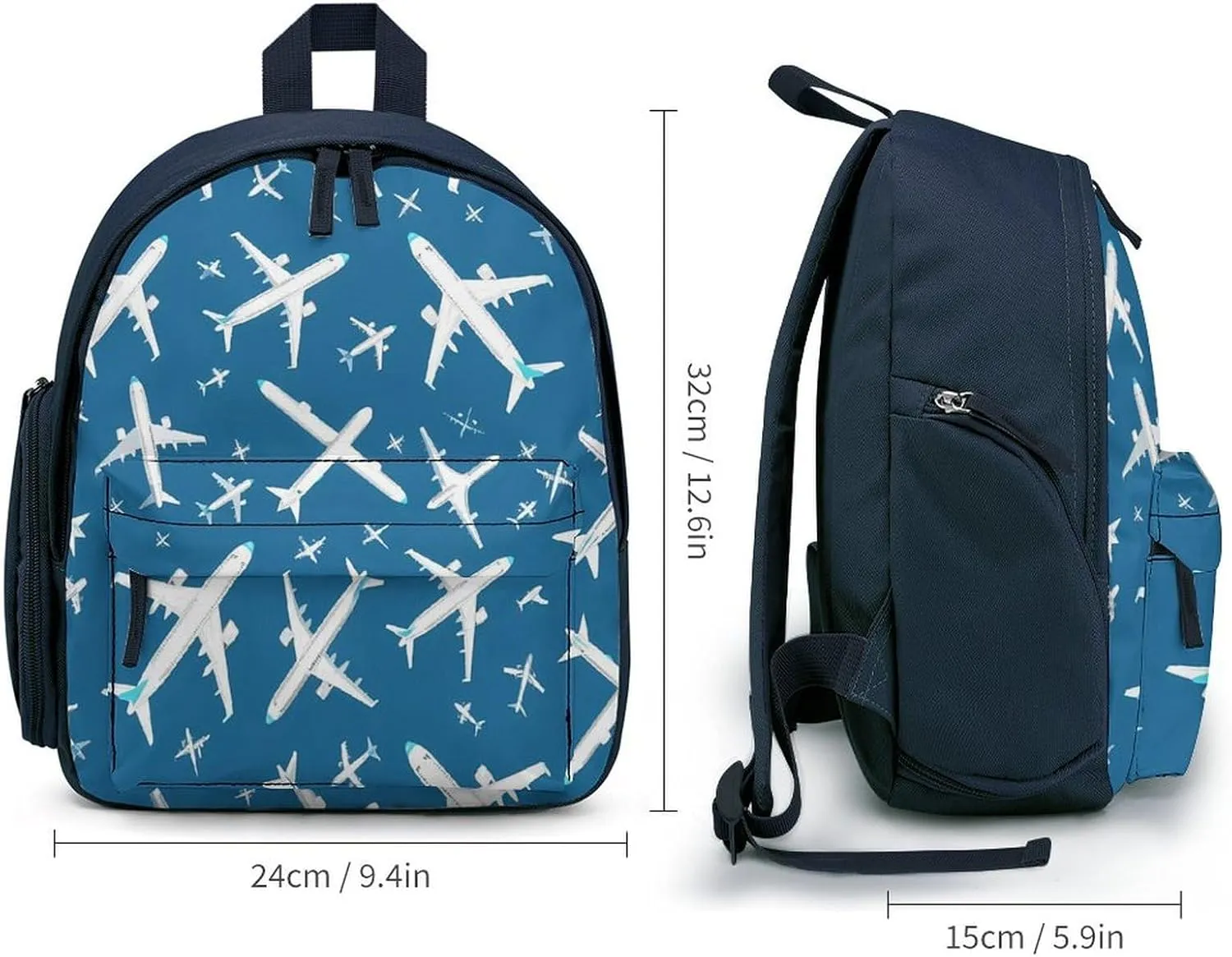 Plane Aircraft Airplane Jet Backpack Cute Mini Laptop Bag Travel Daypacks Adjustable Shoulder Strap Blue-style