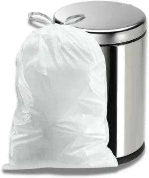 Plasticplace 4 Gallon White Drawstring Trash Bags, 200 Count (Pack of 1) – 0.7 Mil Leak-Proof Garbage Liners for Small Trash Can, Bathroom, Kitchen, Office, and Car Use