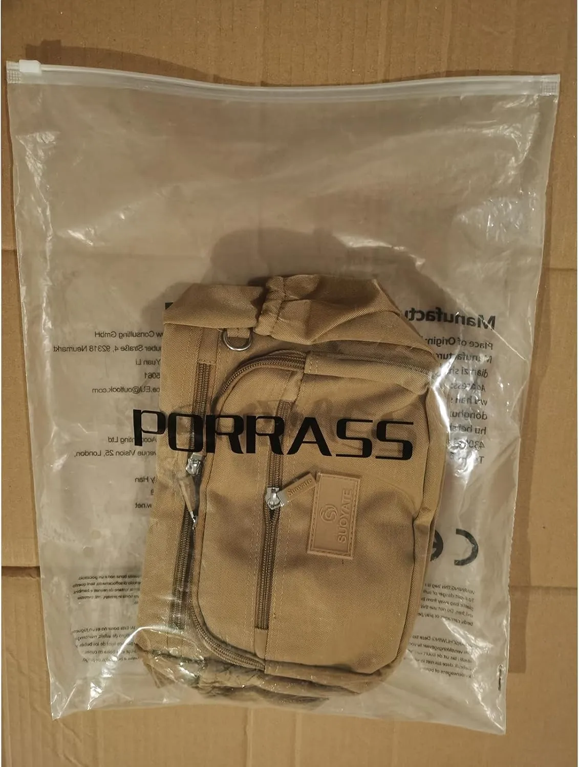 PORRASSO Women Crossbody Bag Casual Shoulder Bag Multi-pocket Messenger Bag