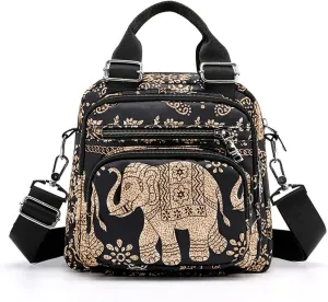 PORRASSO Women Crossbody Bag Small Backpack Casual Shoulder Bag Multi-pocket Daypack