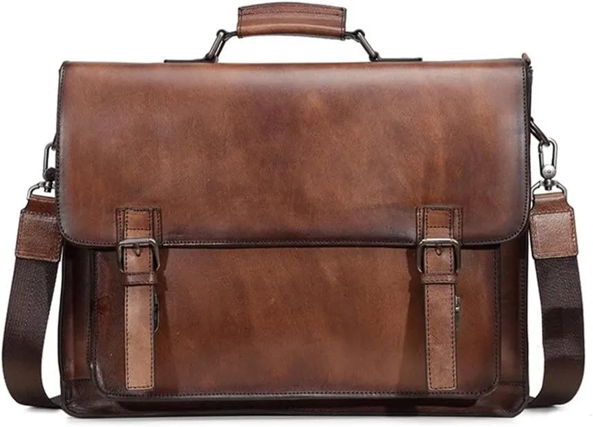 Postman Men's Bag Retro Briefcase Horizontal Business Bag Men's Laptop Bag Messenger Bag