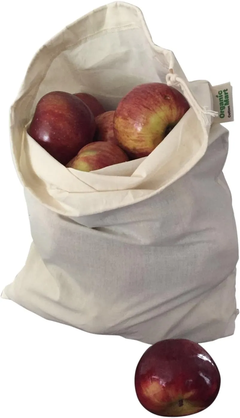 Potato Storage Bags for Pantry - Organic Cotton Potato Sacks - Washable Potato Keeper & Potato Holder with Drawstring - Root Vegetable Storage Sacks for Onion, Potato, Garlic (3 X Large - 14"x18")