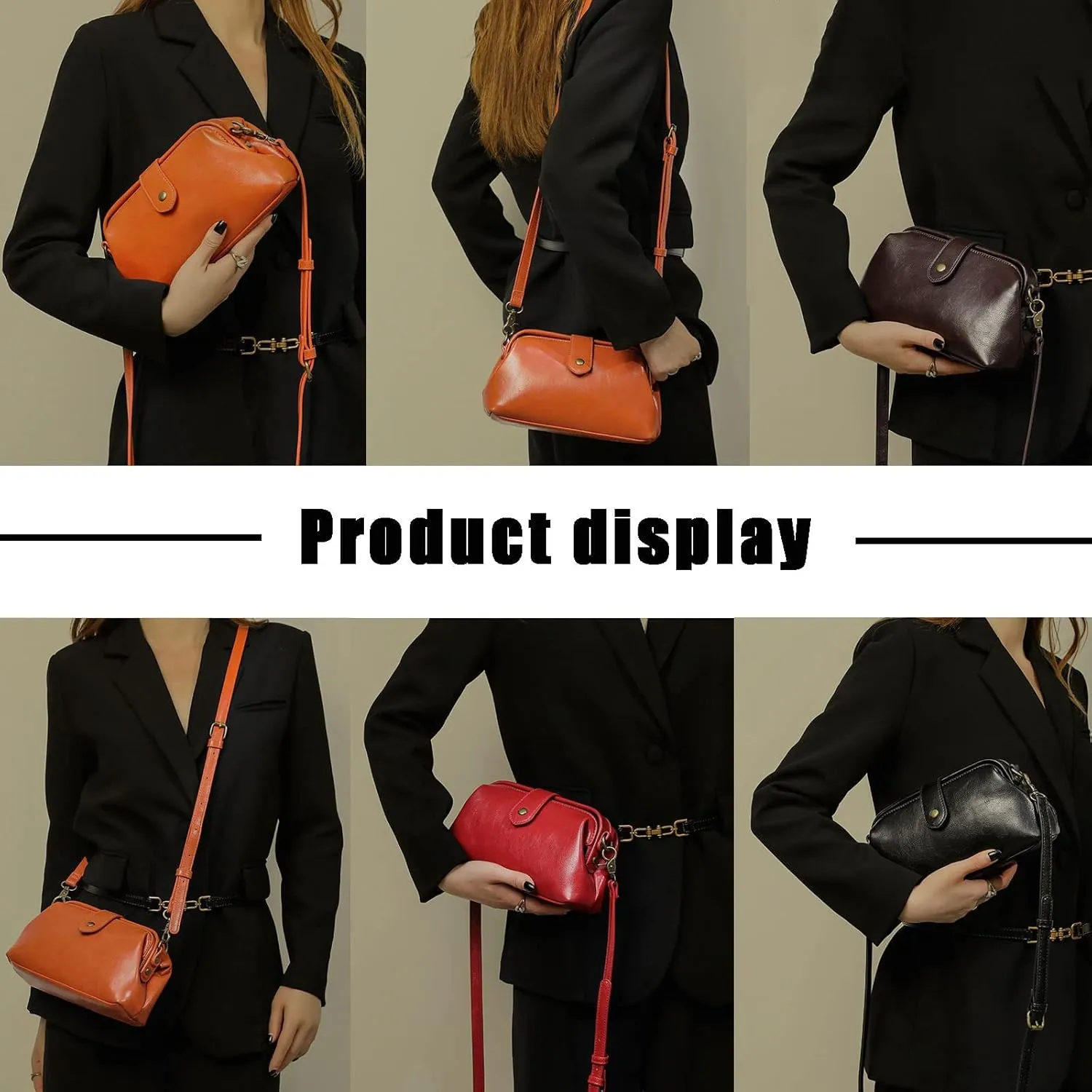 Premium Leather Retro Handmade Doctor Bag,Dr bag - retro handmade bag,Crossbody Unique Opening Small Vintage Phone Purse Handbags for Women (Red Wine)