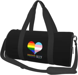 Proud Ally Mom Lgbt Transgender Gifts Lgbtq Pride Duffel Bag Unisex-Adult Gym Duffel Bag Workout Bag Drawstring Backpack Lightweight Carryon Gymbag For Men/Women