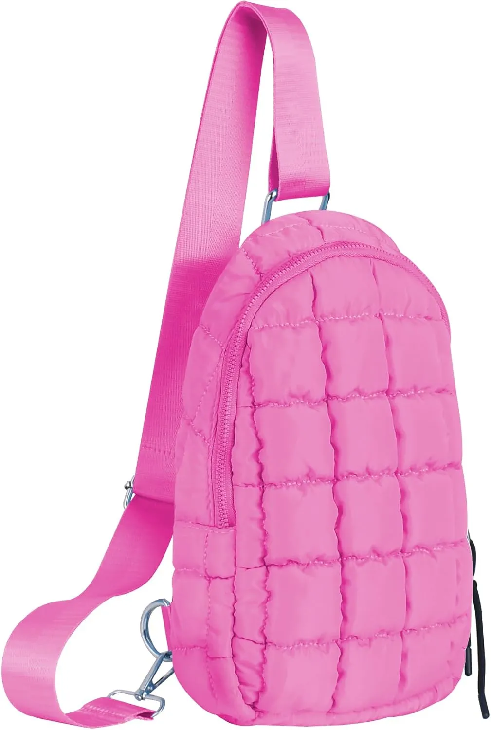 Puffer Small Sling Bag for Women Quilted Crossbody Purses Backpack Chest Bag Fanny Packs with Adjustable Strap