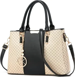 Purse and Handbags for Women, 3 Zip Compartments Tote Bag Designer Shoulder Purse Top Handle Satchel Bags